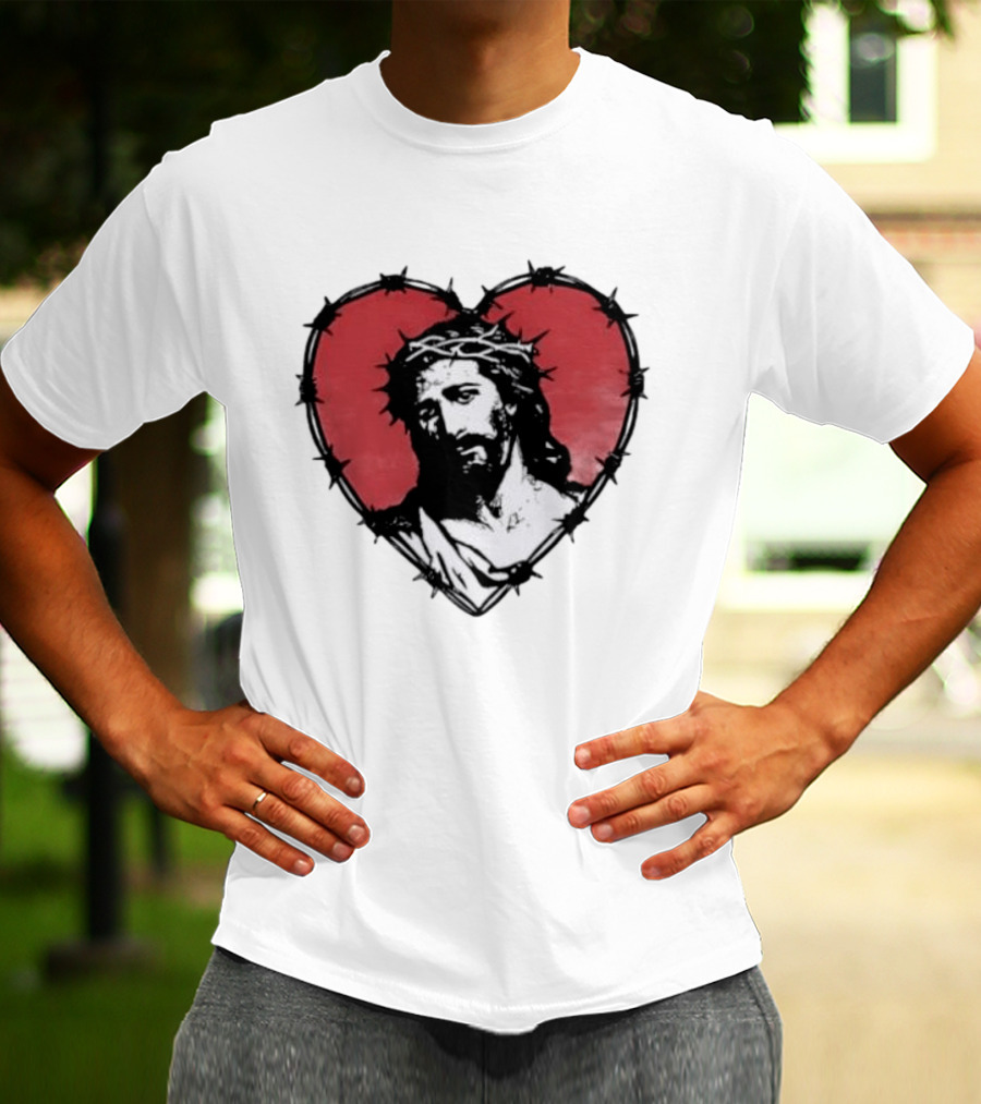Jesus Crown Of Thorns Heart T-Shirt
