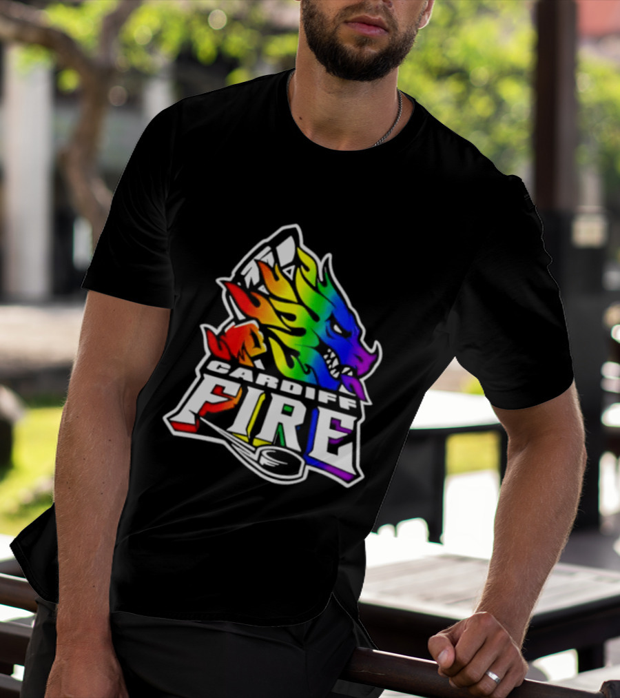 Cardiff Fire Pride Rainbow Hockey T-Shirt