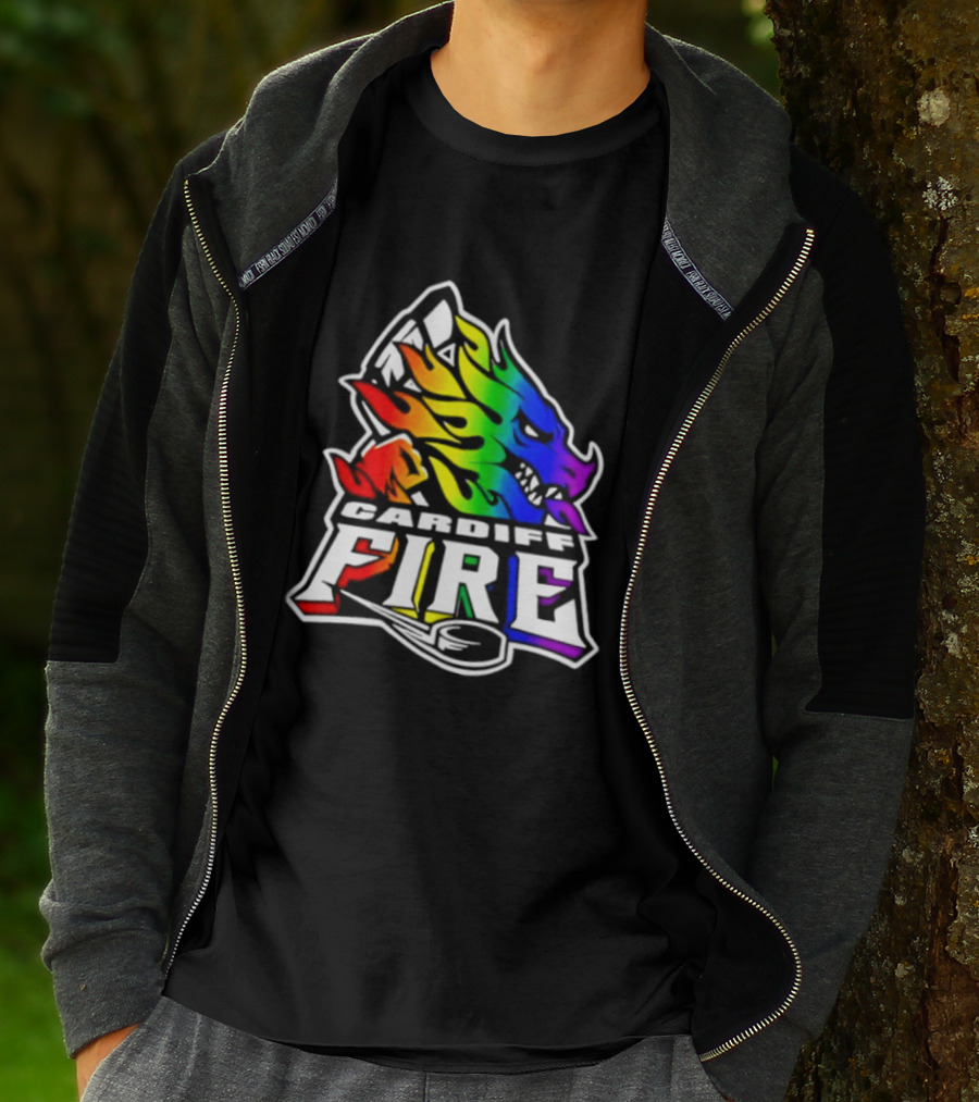 Cardiff Fire Pride Rainbow Hockey T-Shirt