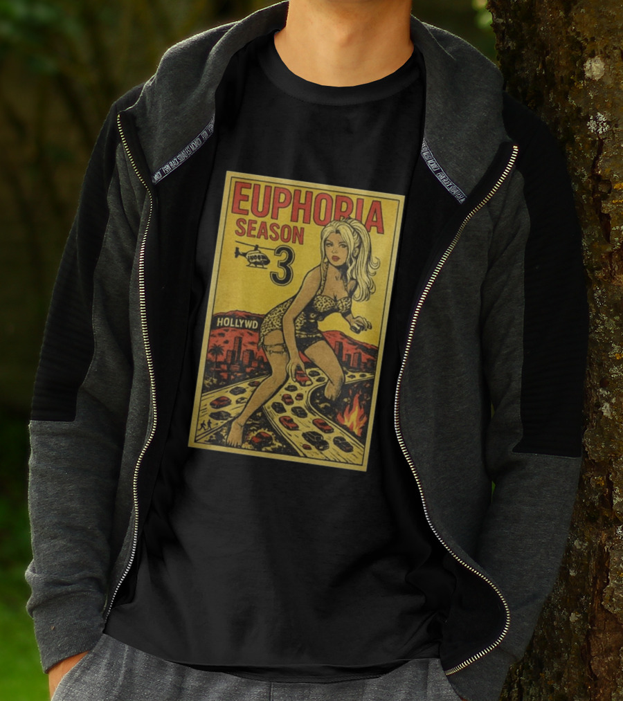 Euphoria Season 3 Hollywood Giant Woman Retro Comic T-Shirt