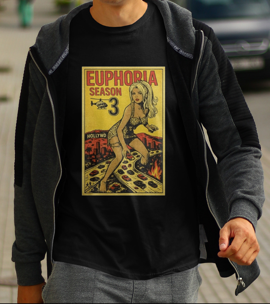 Euphoria Season 3 Hollywood Giant Woman Retro Comic T-Shirt