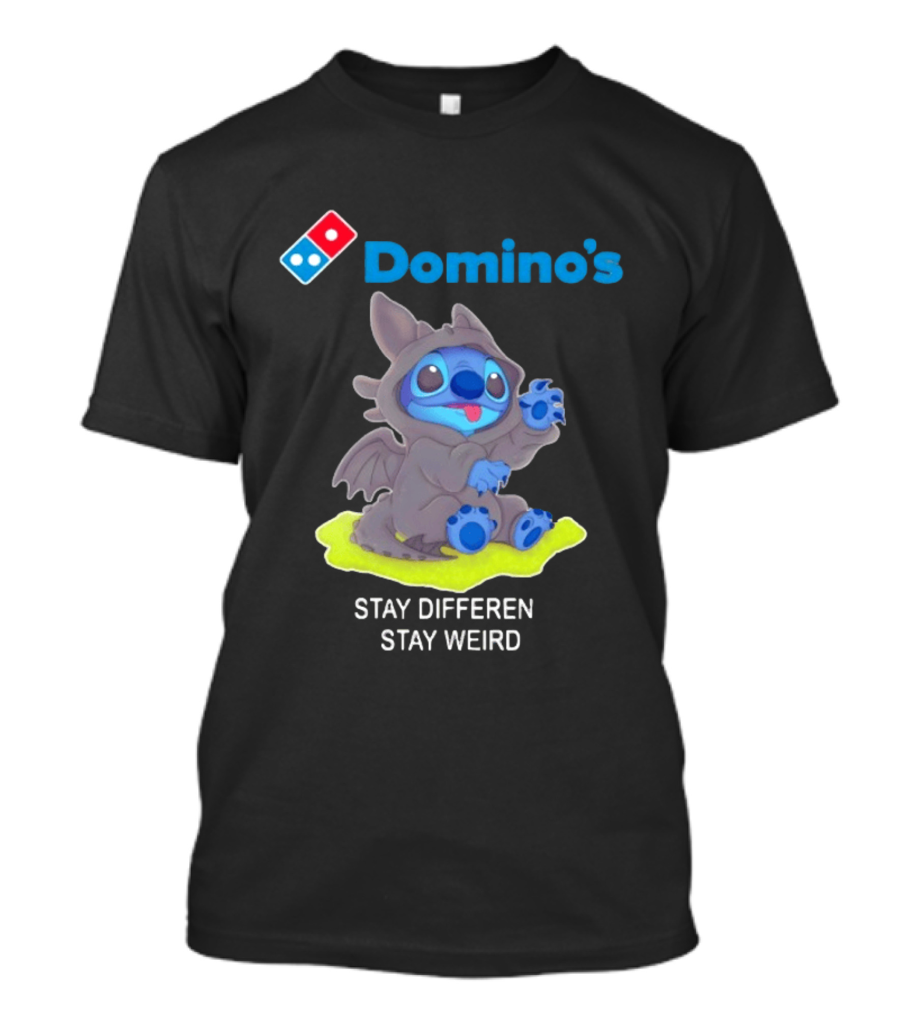 Domino's Pizza Collab Toothless Stitch Stay Different Stay Weird T-Shirt
