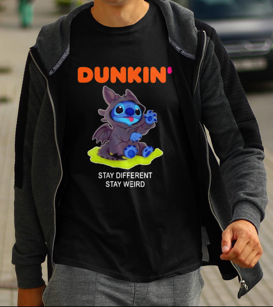 Dunkin' Toothless Stitch Stay Different Stay Weird T-Shirt