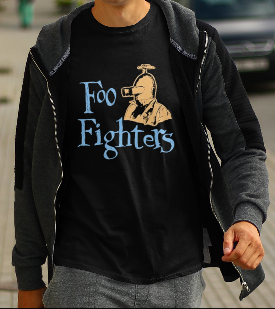 Foo Fighters Retro Pilot Helmet Sketch T-Shirt