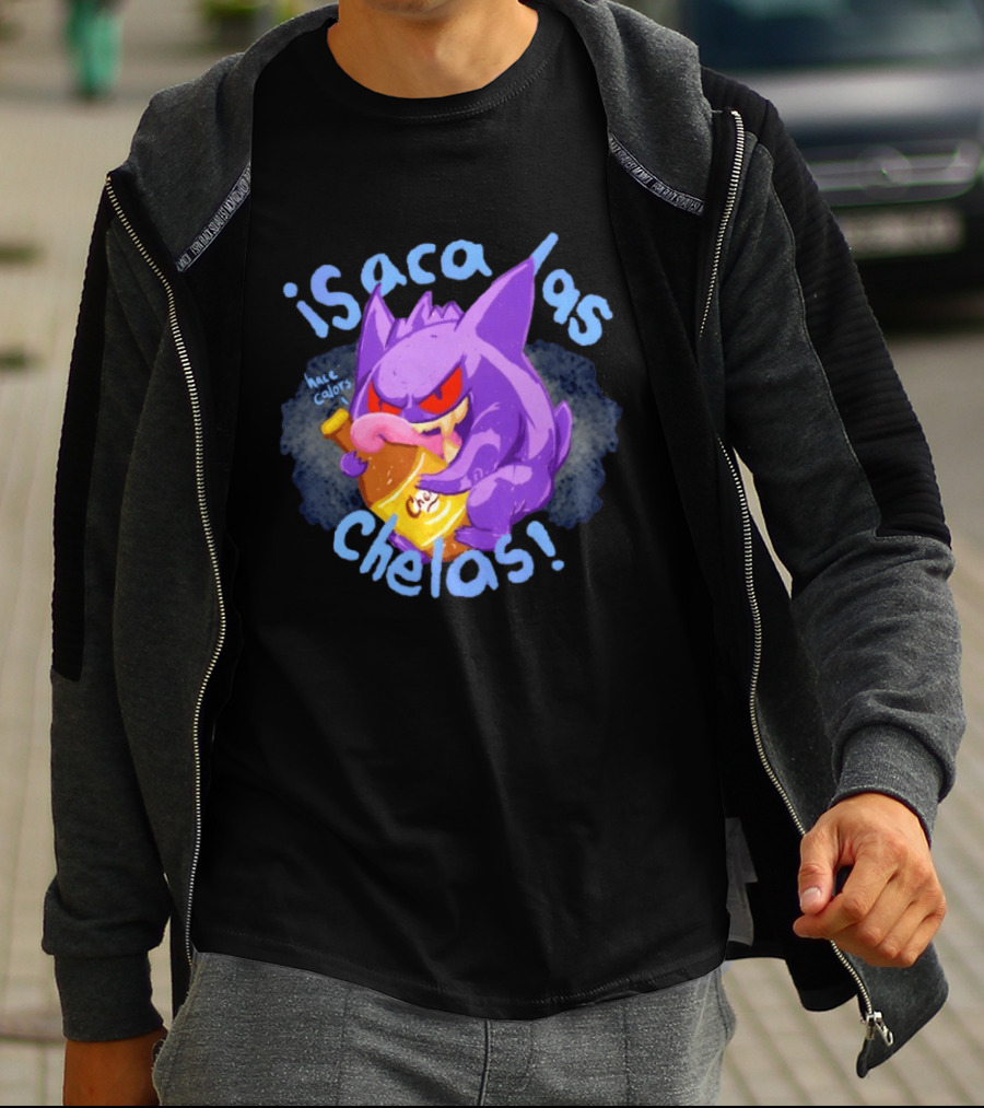 Gengar Pokémon Isaca Las Chelas Beer Mac Calors T-Shirt
