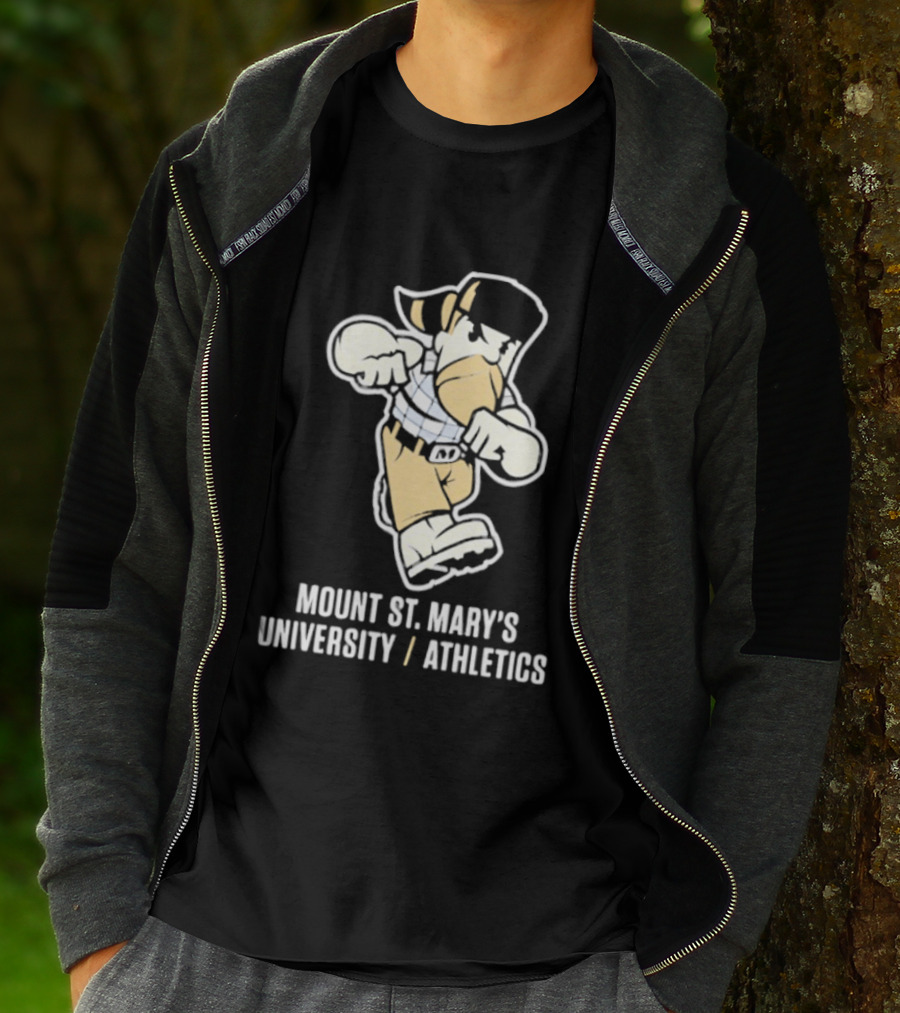 Mount St. Mary's University Athletics Sports Mascot Fight Pose T-Shirt