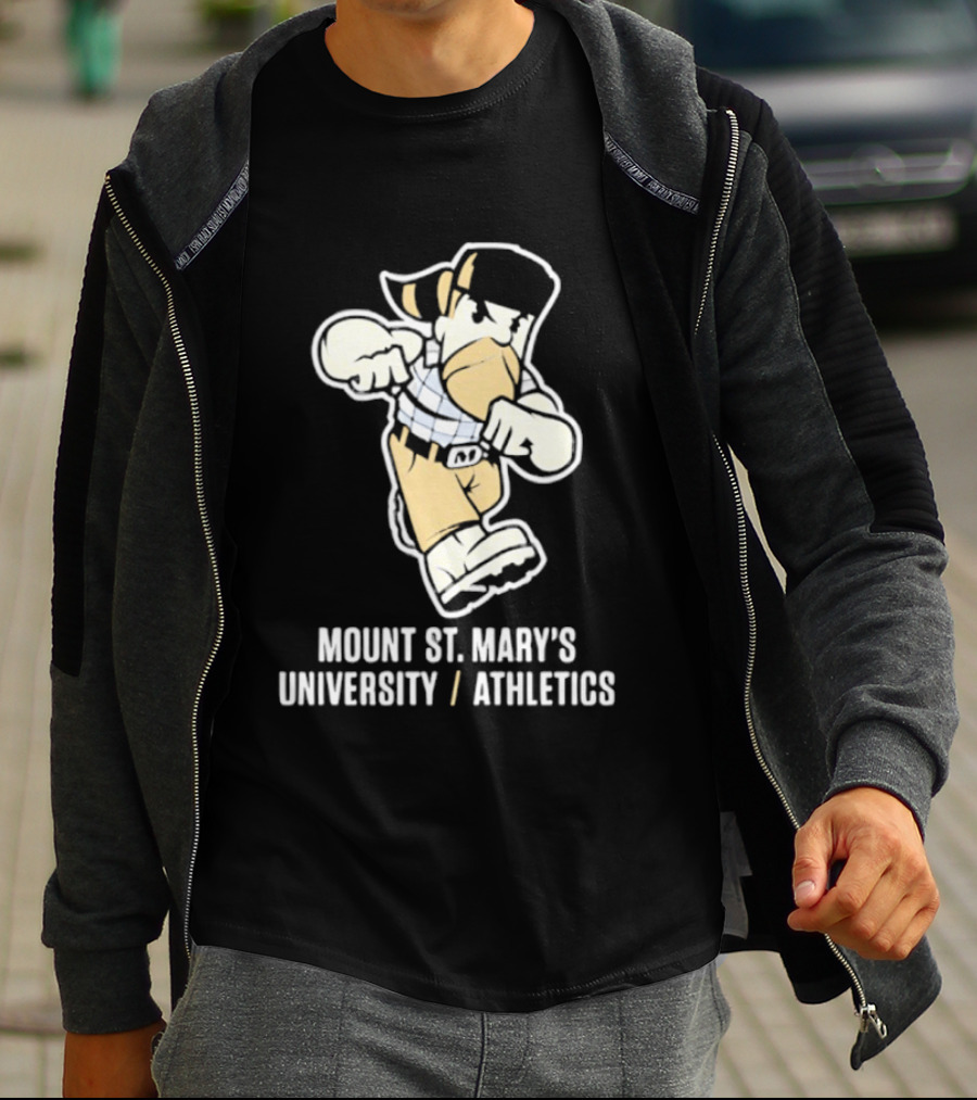 Mount St. Mary's University Athletics Sports Mascot Fight Pose T-Shirt