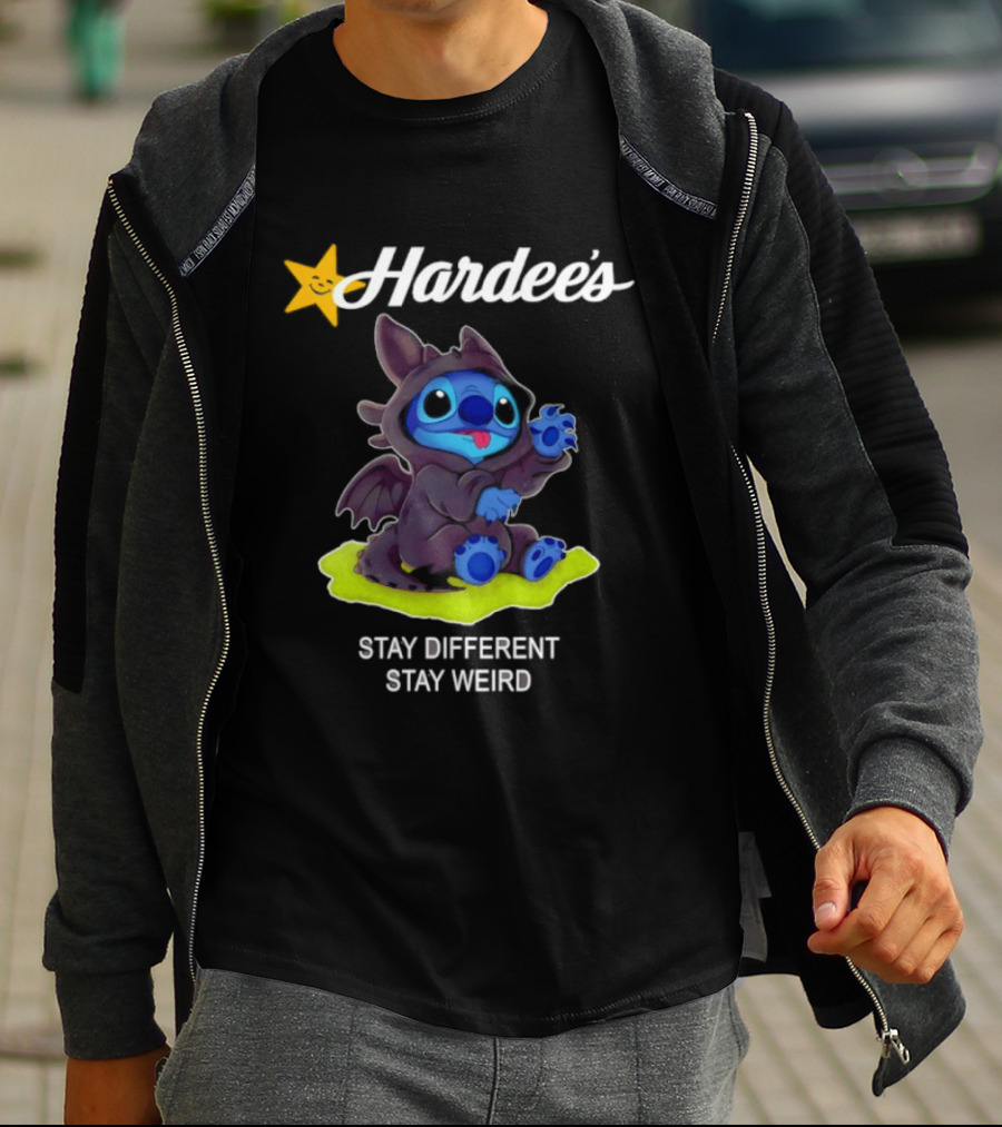 Hardee's Toothless Stitch Collaboration Stay Different Stay Weird T-Shirt