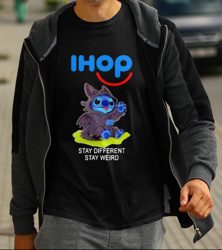 IHOP Stitch Toothless Stay Different Stay Weird T-Shirt