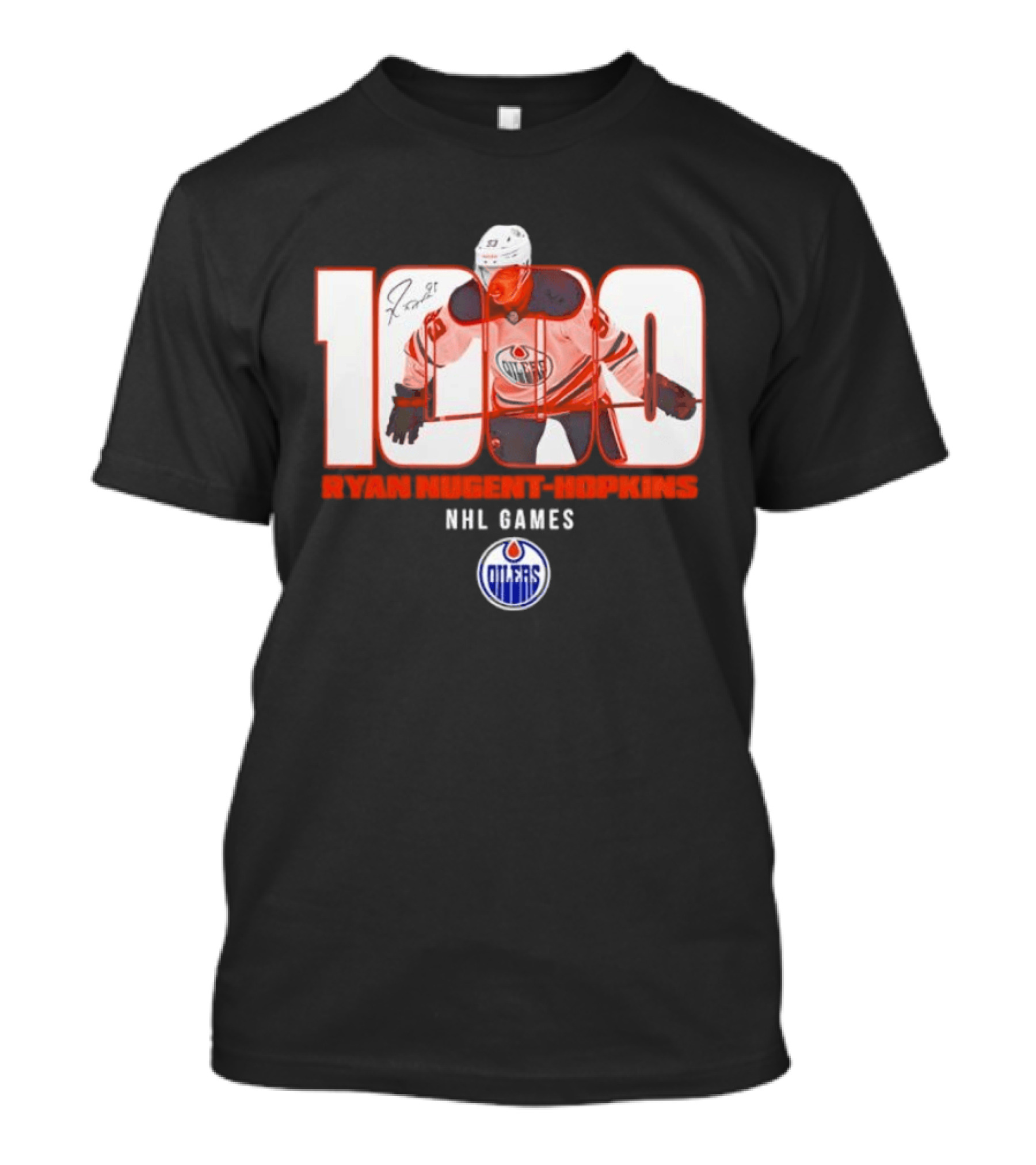 Ryan Nugent Hopkins 1000 NHL Games Edmonton Oilers T-Shirt