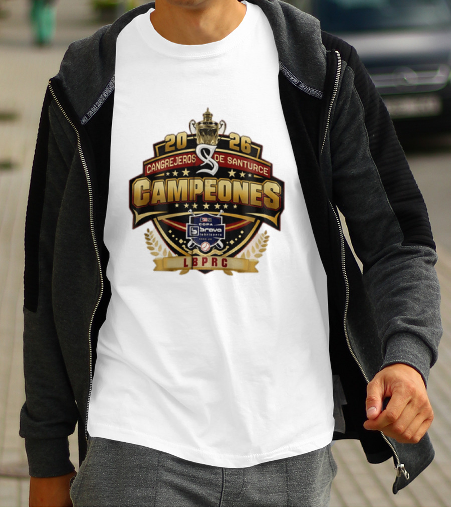 Cangrejeros De Santurce 2026 Campeones Celebrate LBPRC Trophy Baseball T-Shirt