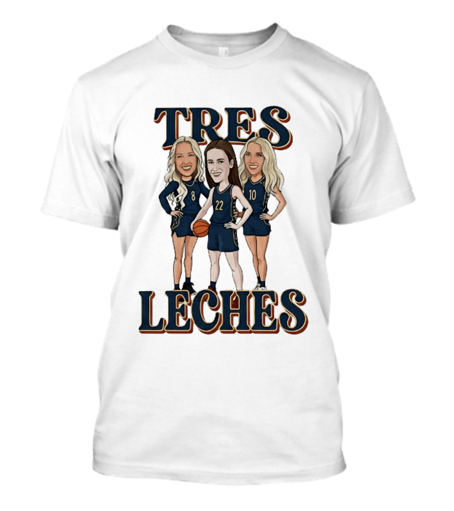 Tres Leches Caitlin Clark Kristy Wallace Kelsey Mitchell Indiana Fever WNBA T-Shirt