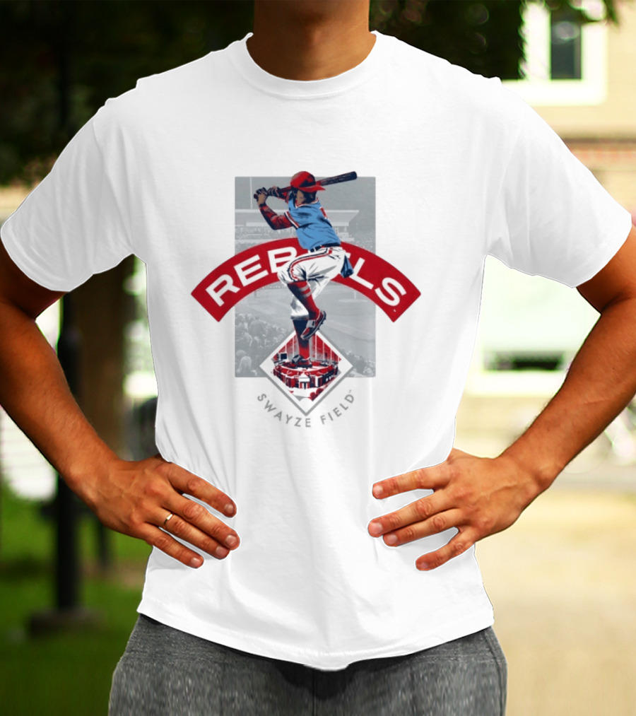 Ole Miss Baseball Hardball Heritage Rebels Iconic Swing Stadium Scene T-Shirt