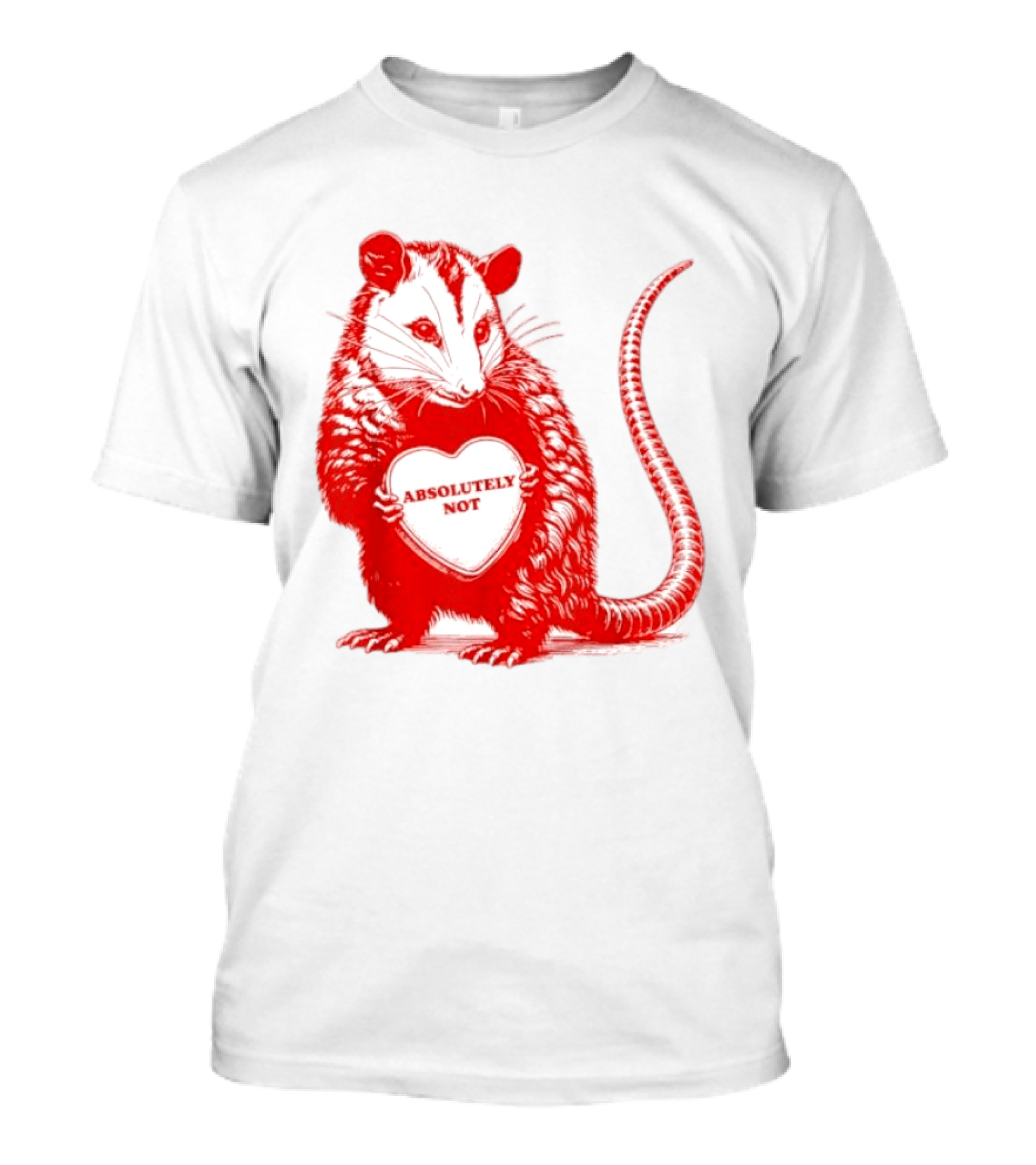 Absolutely Not Valentine Opossum Heart T-Shirt