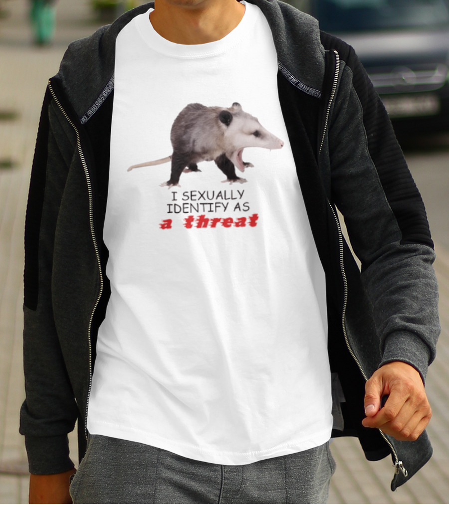 Opossum I Sexually Identify As A Threat Bold Animal T-Shirt