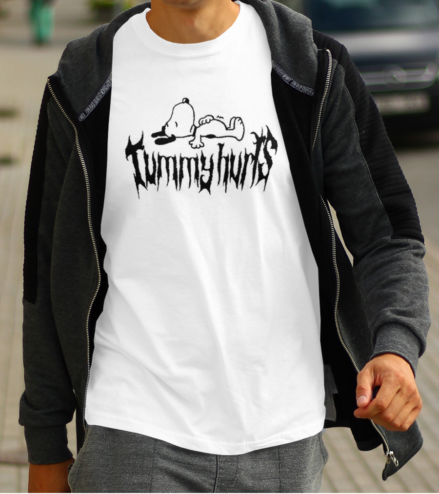Snoopy Tummy Hurts Dripping T-Shirt