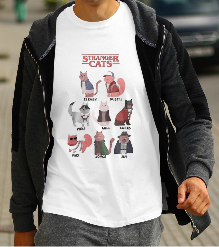 Stranger Cats Eleven Dustin Mike Will Max Hopper 2023 T-Shirt