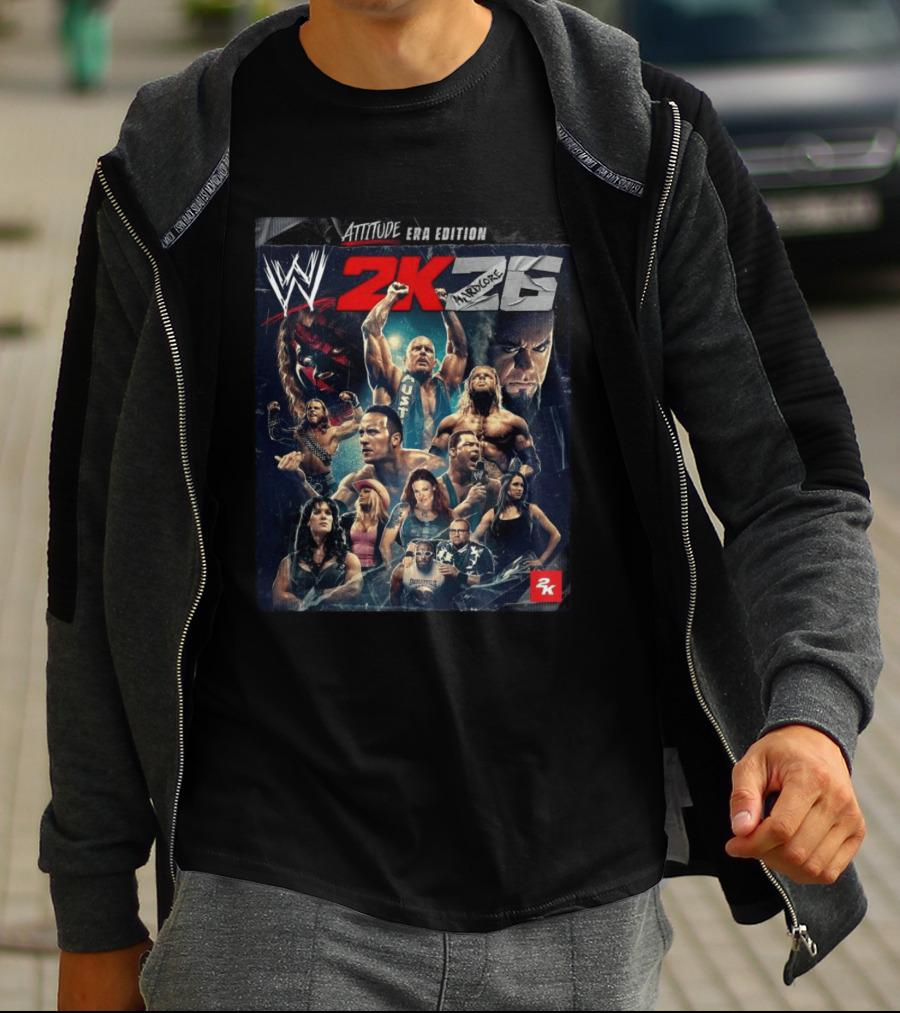 WWE 2K26 Attitude Era Edition Featuring Iconic Legends T-Shirt