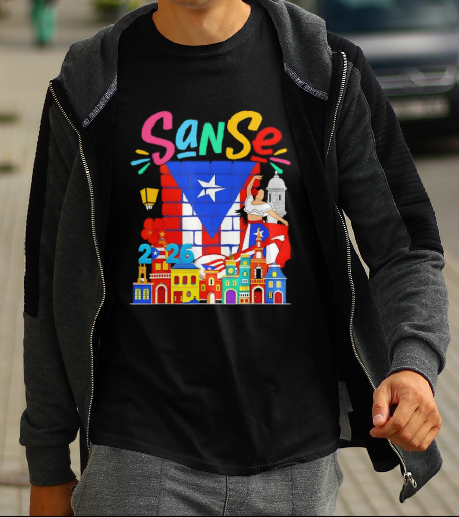 Sanse Festival 2026 Puerto Rican Culture Celebration San Sebastian Balcones De Cora T-Shirt