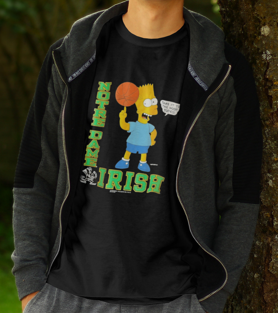 Notre Dame Irish Bart Simpson Basketball Take It To The Hoop Dudes T-Shirt