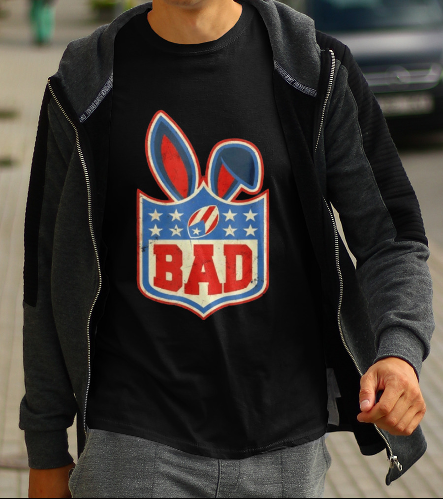 BAD Bunny Football Old School NFL Shield T-Shirt