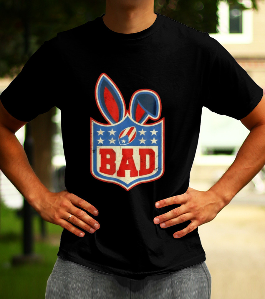 BAD Bunny Football Old School NFL Shield T-Shirt