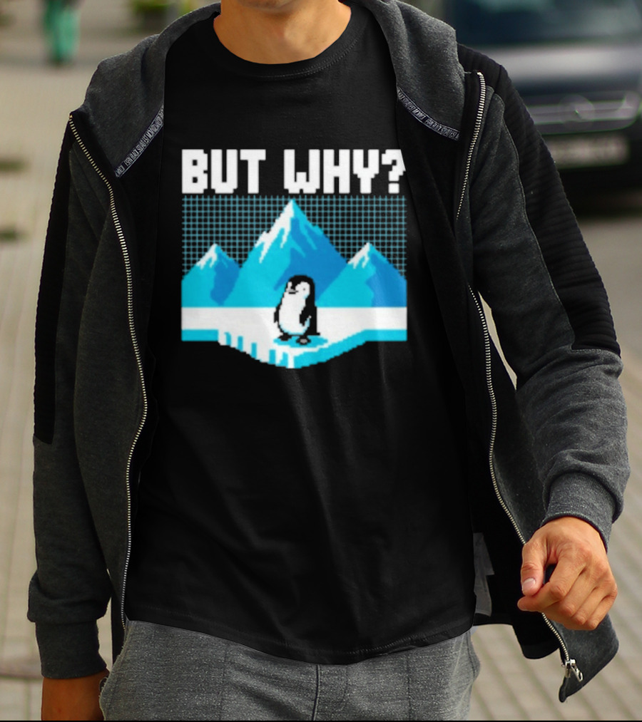 But Why Penguin Arctic Mountains Iceberg T-Shirt