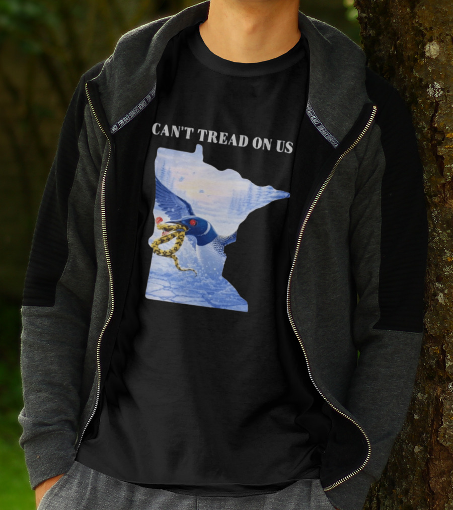 Can't Tread On Us Loon Snake Minnesota Ice Support T-Shirt