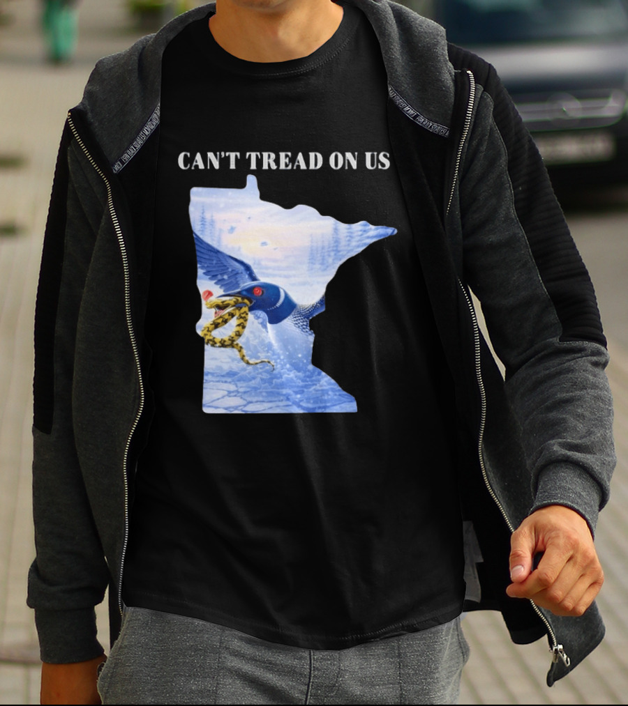 Can't Tread On Us Loon Snake Minnesota Ice Support T-Shirt