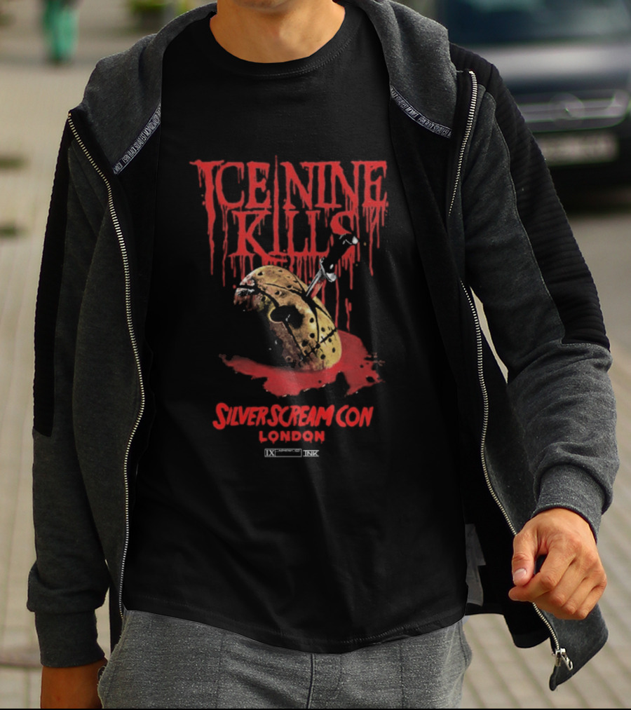 Ice Nine Kills Silver Scream Con London Blood Splatter Horror T-Shirt