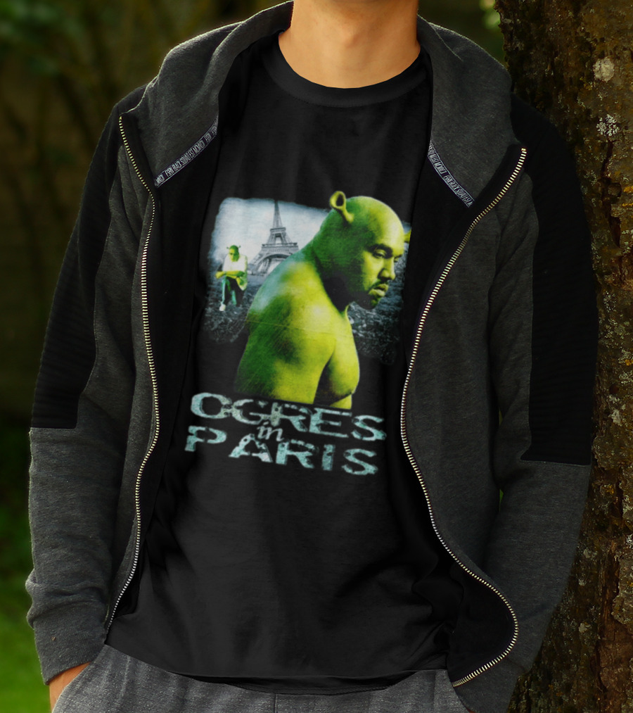 Shrek Kanye West Ogres In Paris Eiffel Tower Mashup T-Shirt