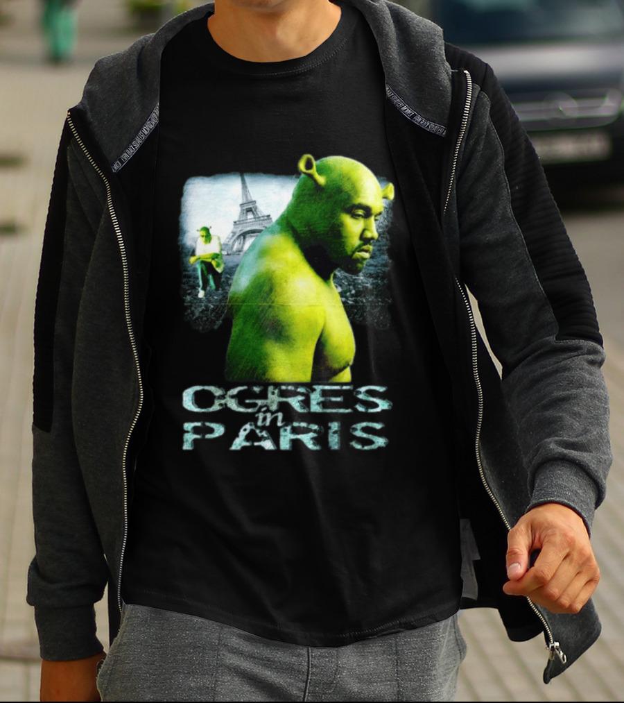 Shrek Kanye West Ogres In Paris Eiffel Tower Mashup T-Shirt
