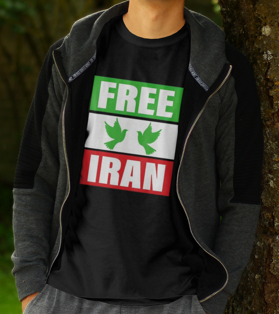Free Iran Green White Red Peace Doves Freedom T-Shirt