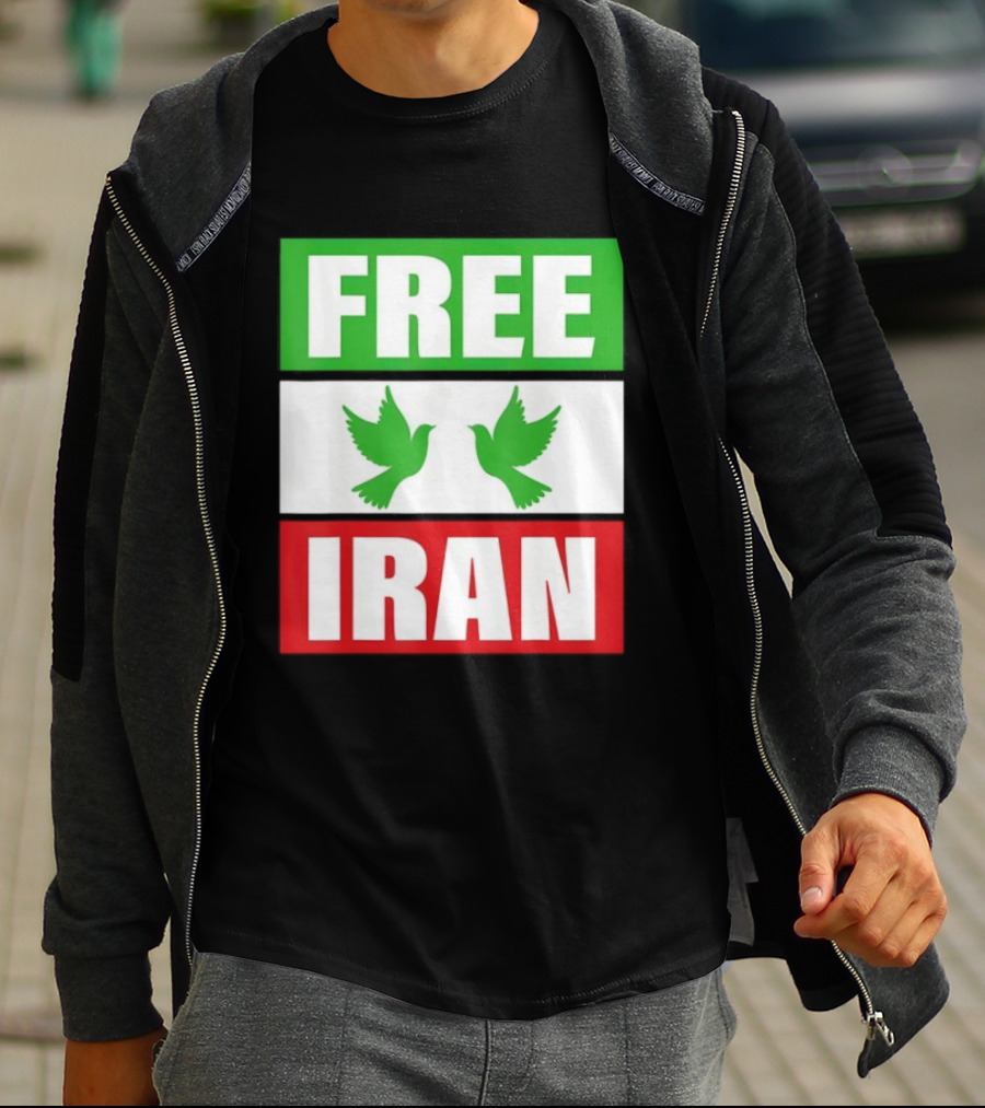 Free Iran Green White Red Peace Doves Freedom T-Shirt
