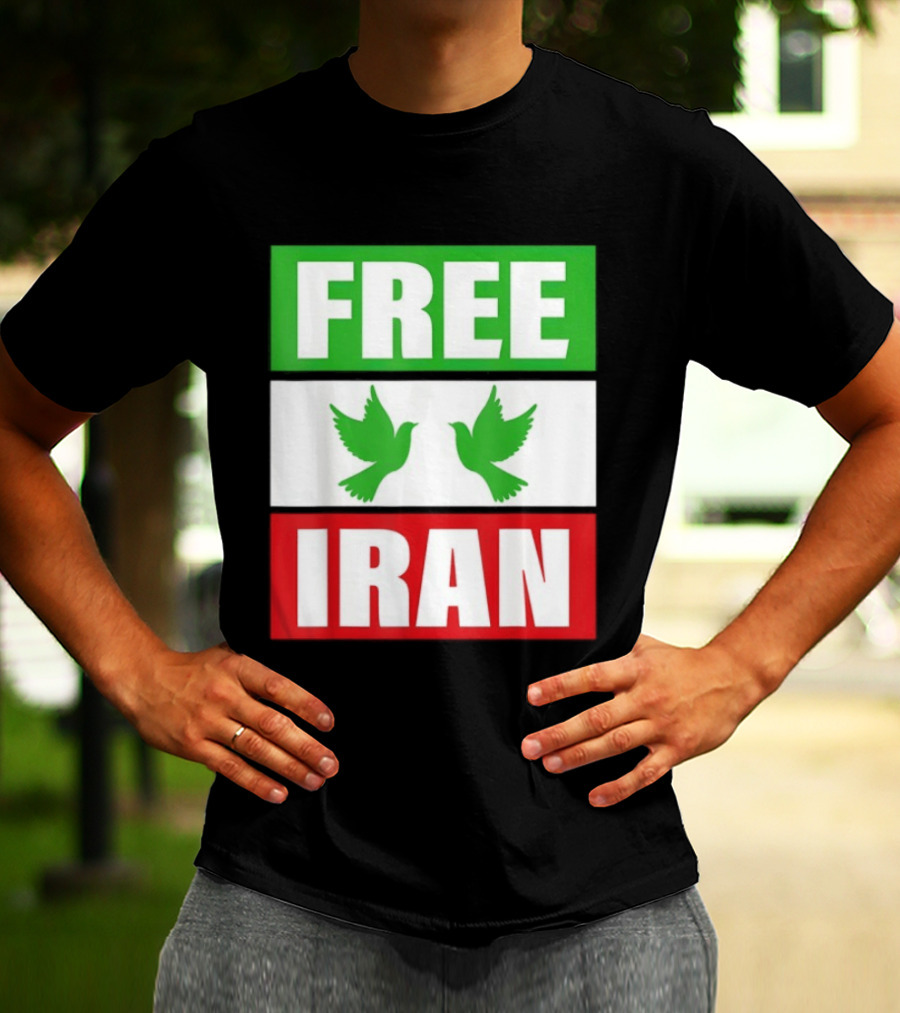 Free Iran Green White Red Peace Doves Freedom T-Shirt