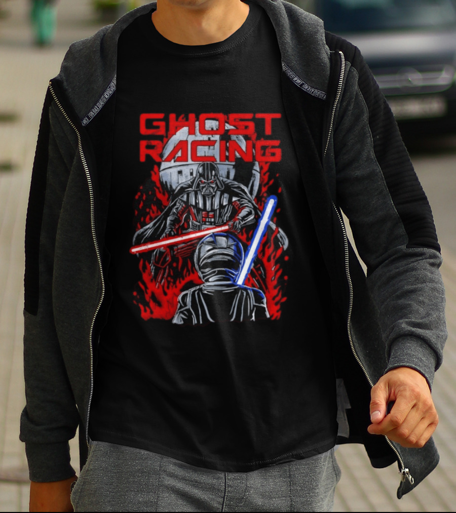 Ghost Racing Darth Vader Lightsaber Duel Scene T-Shirt