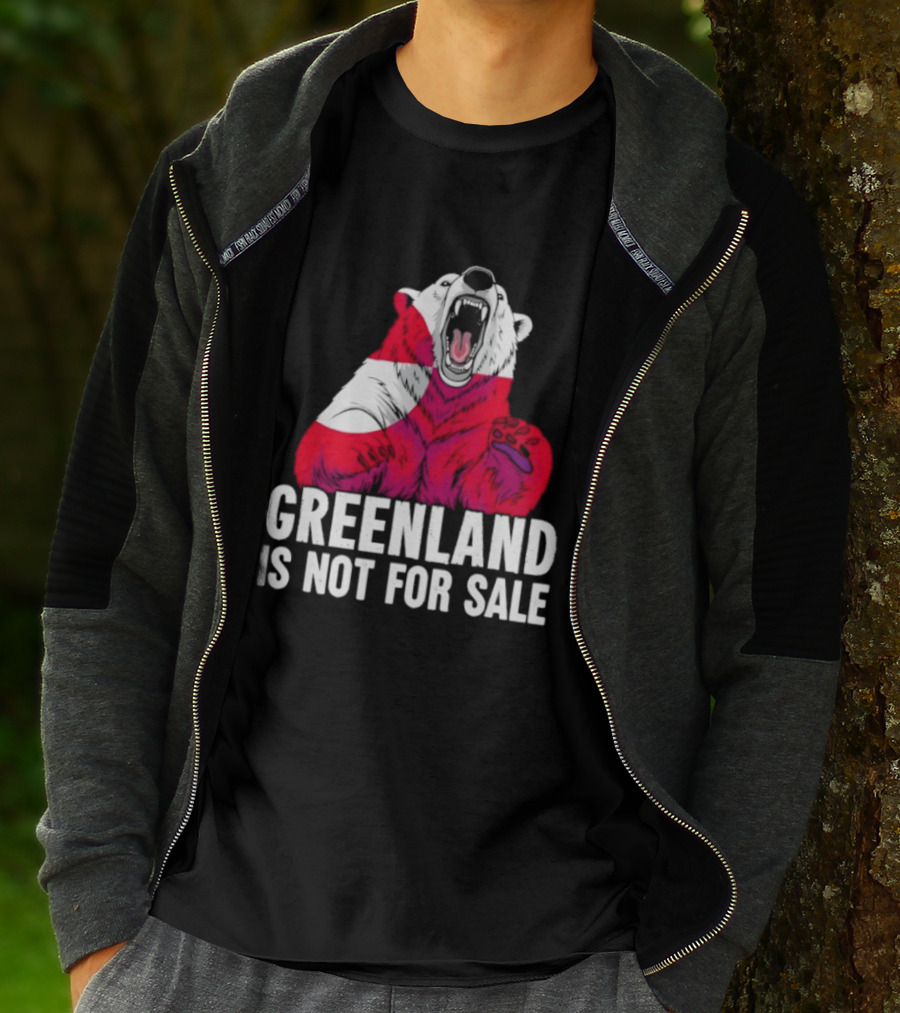 Greenland Is Not For Sale Bear With Greenland Flag T-Shirt