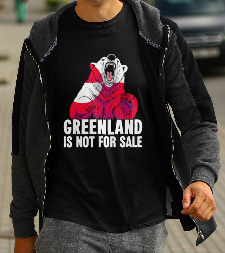 Greenland Is Not For Sale Bear With Greenland Flag T-Shirt