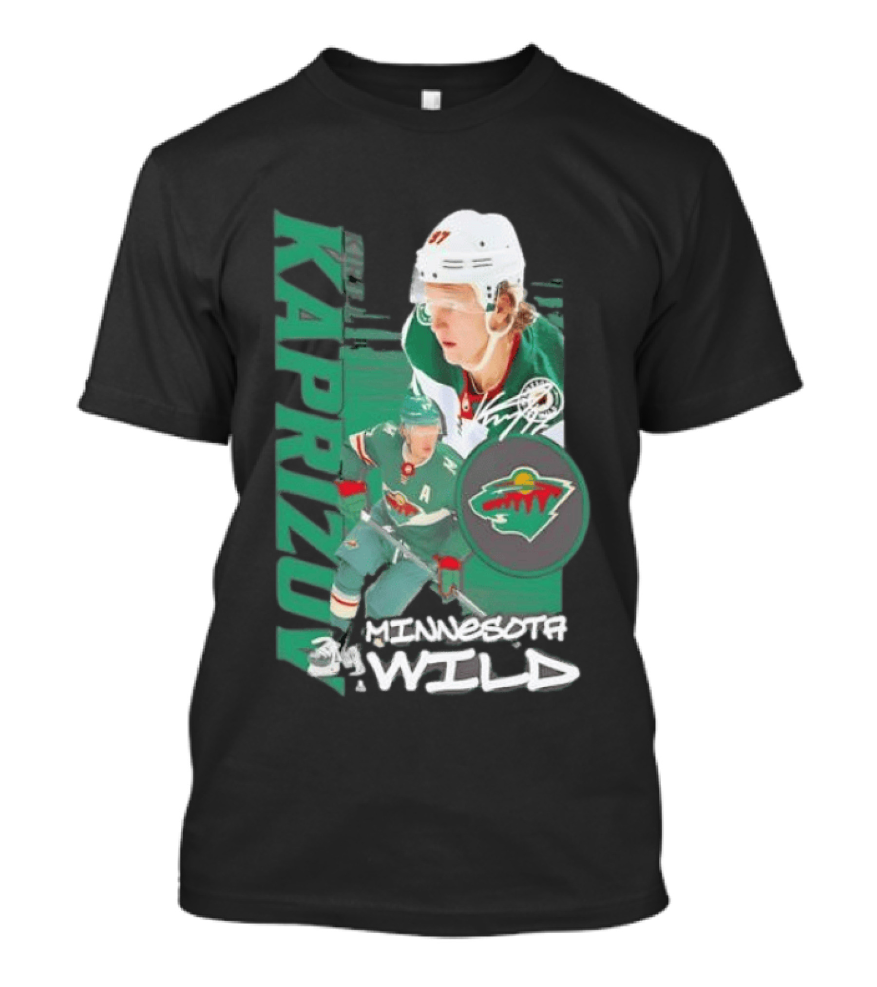 Minnesota Wild Kaprizov 97 Playmaker Hockey Star T-Shirt