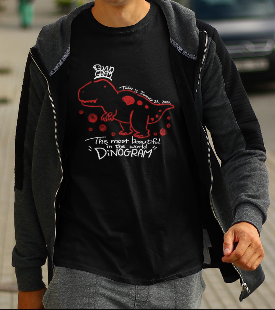 The Most Beautiful Dinogram Dinosaur With Red Spots And Crown T-Shirt