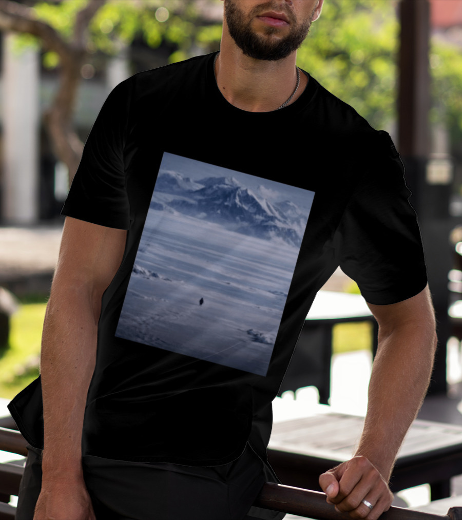 The Nihilist Penguin In Snowy Mountain Landscape T-Shirt