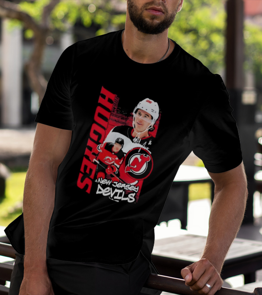 New Jersey Devils Jack Hughes Playmaker Hockey Legend T-Shirt