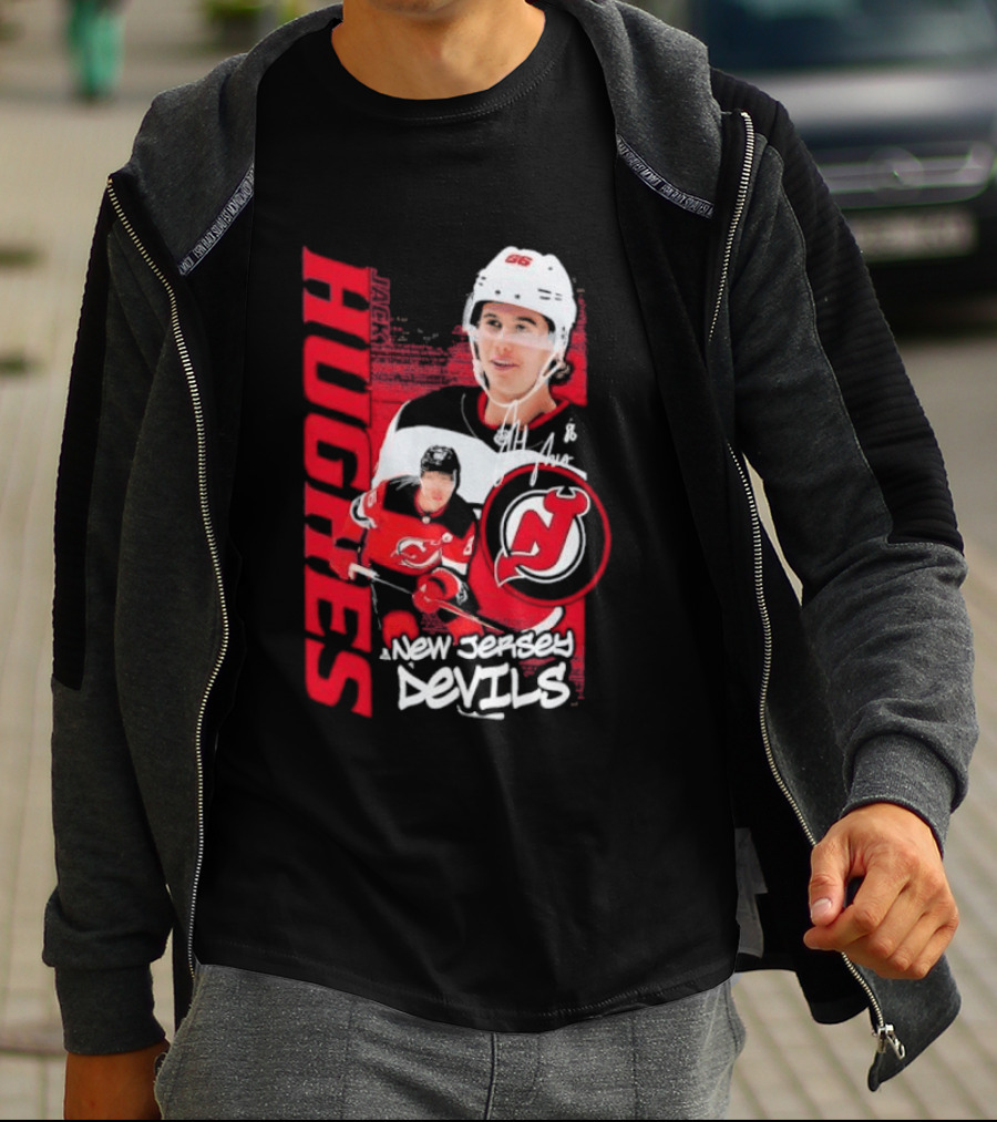 New Jersey Devils Jack Hughes Playmaker Hockey Legend T-Shirt