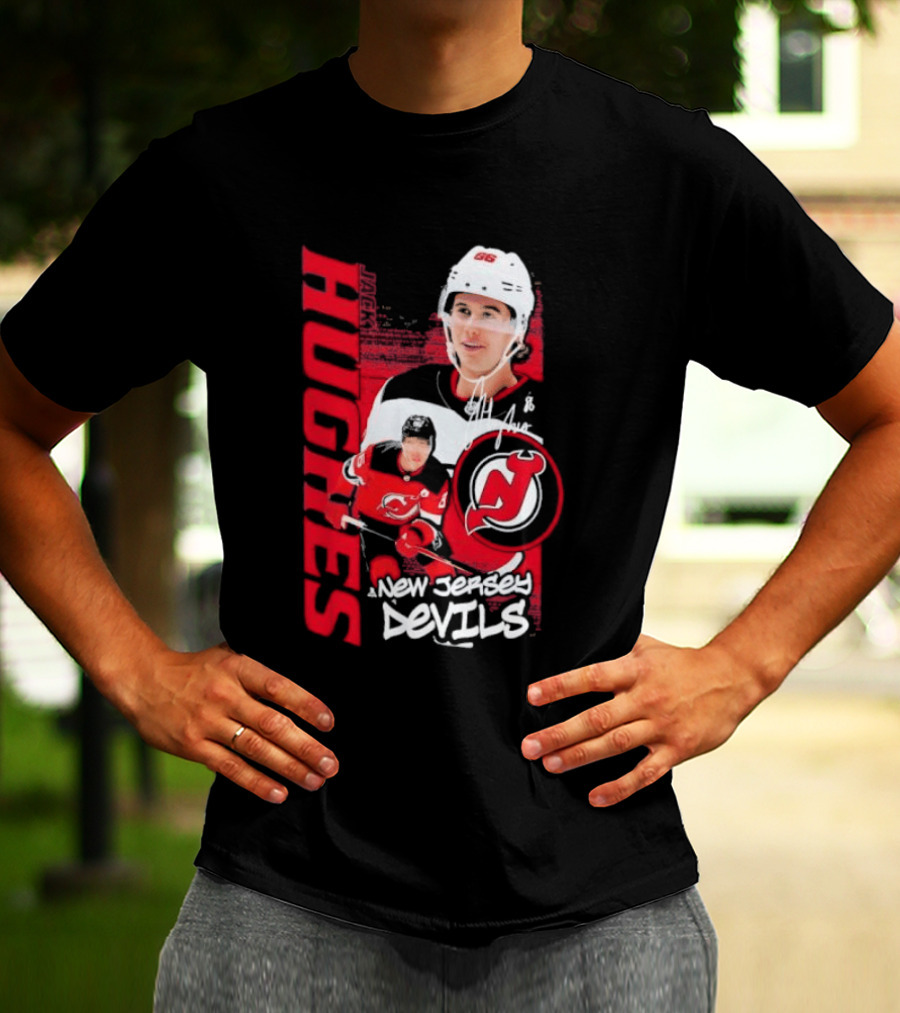 New Jersey Devils Jack Hughes Playmaker Hockey Legend T-Shirt