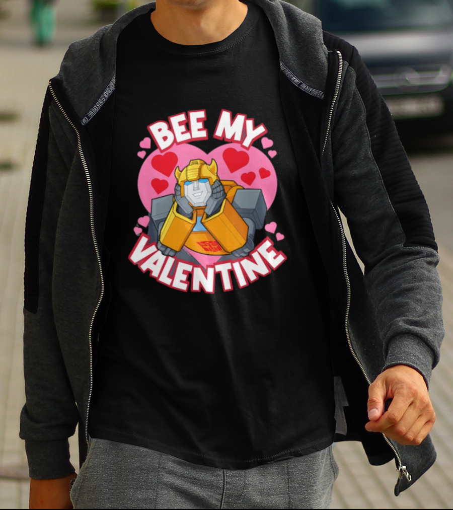 BEE MY VALENTINE Transformers Bumblebee Valentine's Day Hearts T-Shirt