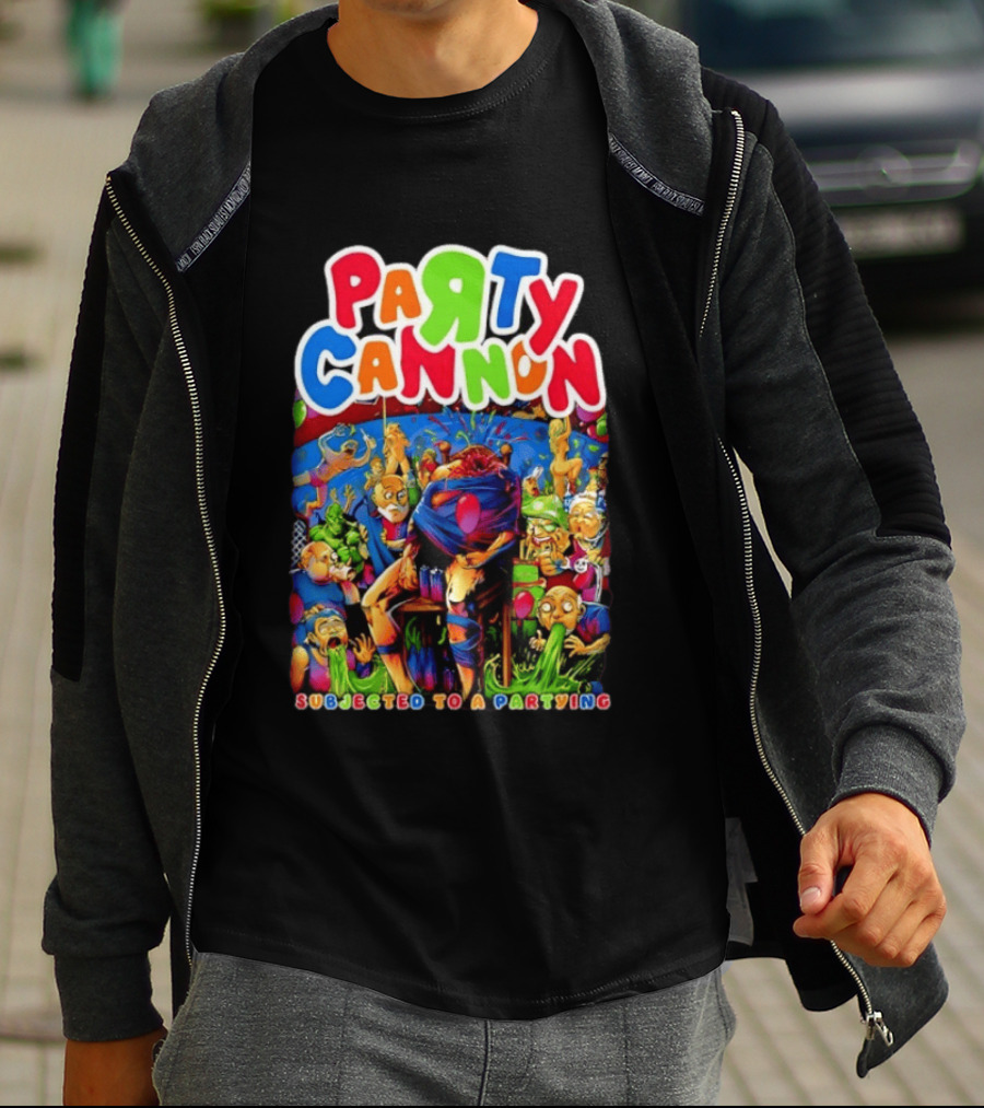 Party Cannon Subjected To A Partying Colorful Cartoon Chaos T-Shirt