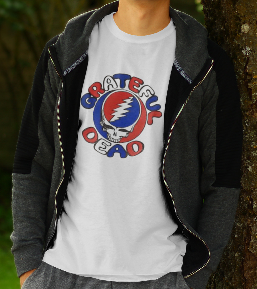 Grateful Dead Steal Your Face Skull Red Blue Bolt T-Shirt