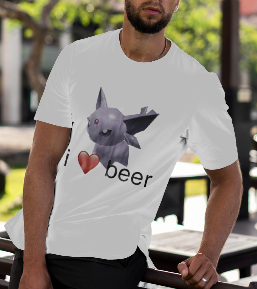 Pokémon Espeon I Heart Beer Meme T-Shirt