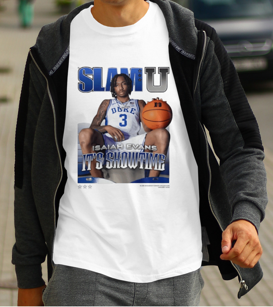 Slam U Isaiah Evans Duke Basketball It's Showtime T-Shirt