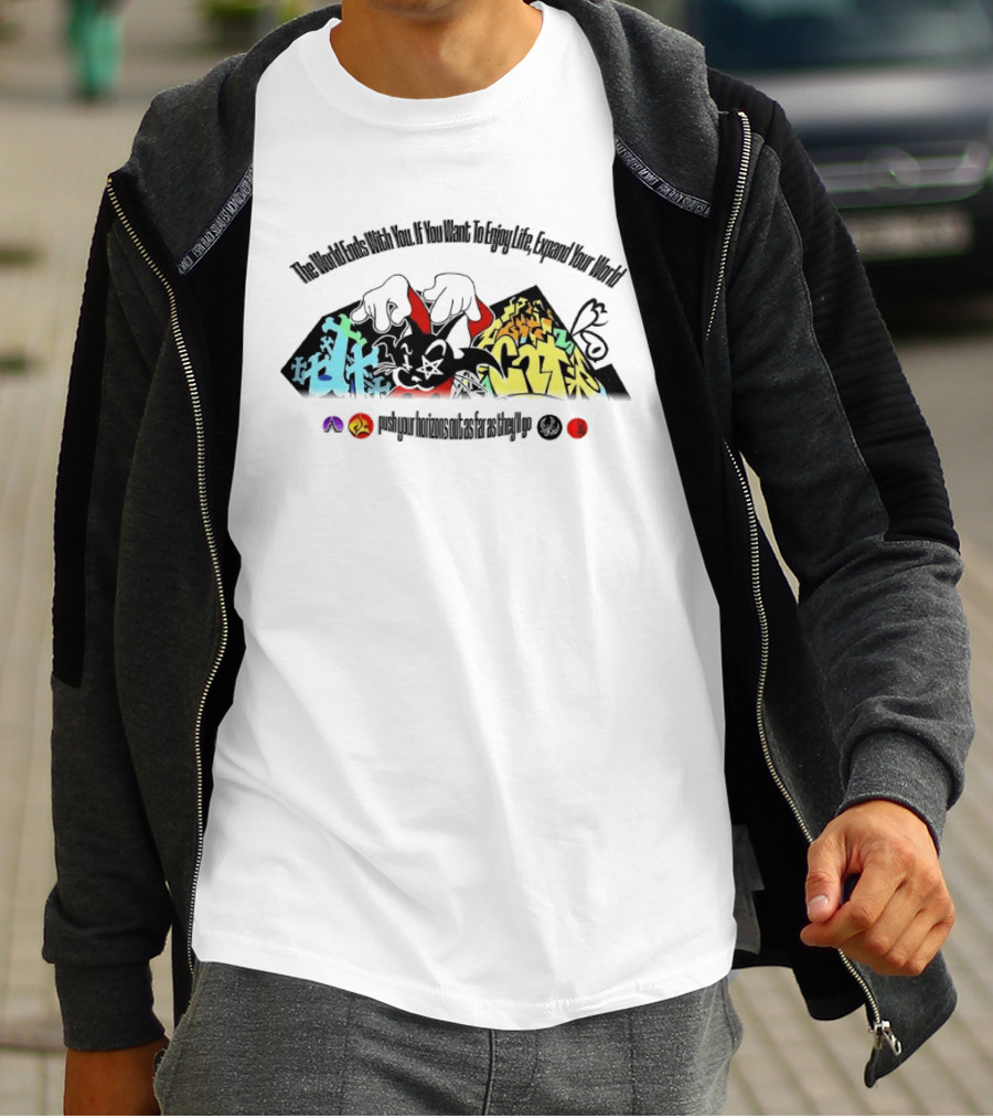 The World Ends With You Enjoy Life Expand Your World Colorful Graffiti T-Shirt